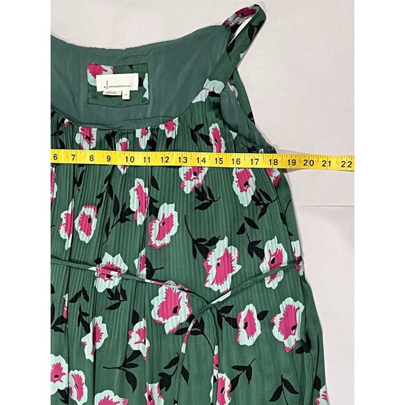 Anthropologie Mireille Pleated Floral Dress Small Colorful Capsule Minimalist - Picture 6 of 13